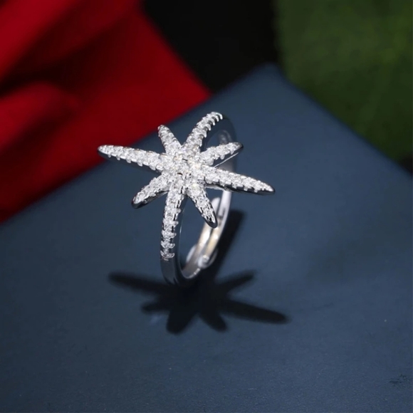 New Charm Silver Star Diamond Ring - Picture 3 of 3